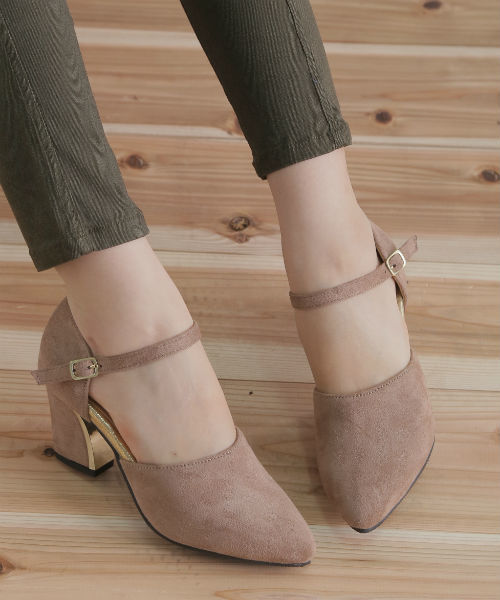 Noubel Voug Relax(ヌーベルヴォーグリラックス)の「Noubel Voug Relax(ヌーベル ヴォーグ リラックス)/セパレートデザイン アンクルストラップパンプス(パンプス・レディース・ブラック/ブラック系その他/ベージュ系その他・LL/L/S/M)」の4枚目の写真