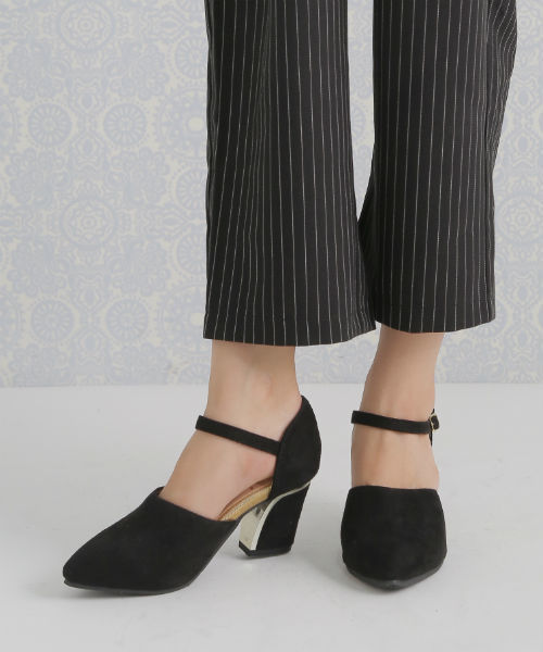 Noubel Voug Relax(ヌーベルヴォーグリラックス)の「Noubel Voug Relax(ヌーベル ヴォーグ リラックス)/セパレートデザイン アンクルストラップパンプス(パンプス・レディース・ブラック/ブラック系その他/ベージュ系その他・LL/L/S/M)」の1枚目の写真