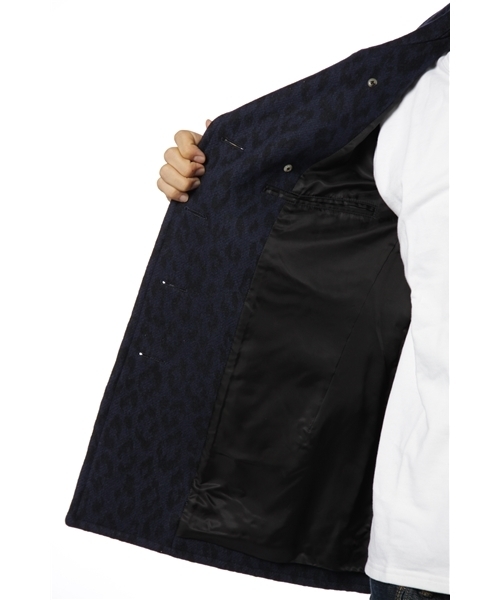 BEAUTY&YOUTH UNITED ARROWS（ビューティーアンドユースユナイテッドアローズ）の「BY レオパード/メルトン　Pコート（ピーコート・メンズ・ネイビー・SMALL/MEDIUM/LARGE）」の8枚目の写真