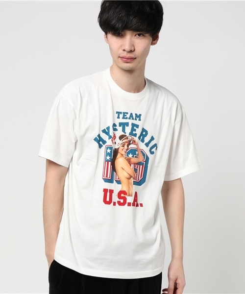 HYSTERIC GLAMOUR(ヒステリックグラマー)の「TEAM HYS プリント Tシャツ(Tシャツ/カットソー・メンズ・オレンジ/ホワイト/ブラック・X-SMALL/SMALL/MEDIUM/LARGE)」の13枚目の写真