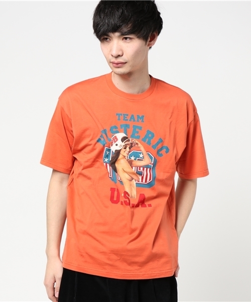 HYSTERIC GLAMOUR(ヒステリックグラマー)の「TEAM HYS プリント Tシャツ(Tシャツ/カットソー・メンズ・オレンジ/ホワイト/ブラック・X-SMALL/SMALL/MEDIUM/LARGE)」の15枚目の写真