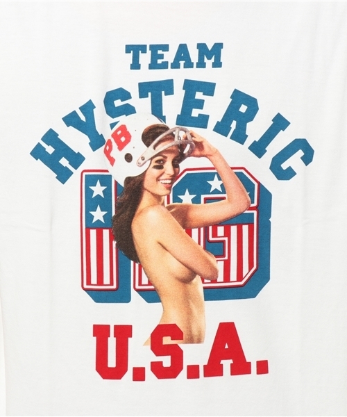 HYSTERIC GLAMOUR(ヒステリックグラマー)の「TEAM HYS プリント Tシャツ(Tシャツ/カットソー・メンズ・オレンジ/ホワイト/ブラック・X-SMALL/SMALL/MEDIUM/LARGE)」の7枚目の写真
