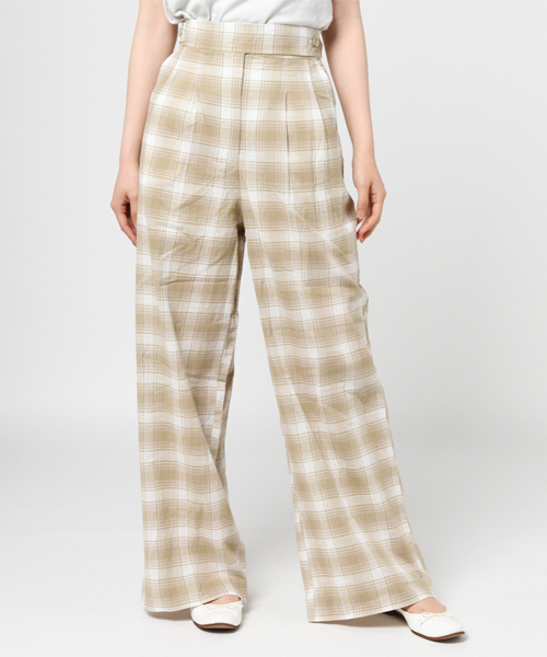 MOUSSY（マウジー）の「CHECK WIDE PT（その他パンツ・レディース・ベージュ系その他/ブルー系その他・1/2）」の12枚目の写真