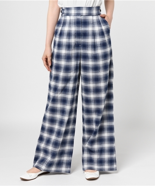 MOUSSY（マウジー）の「CHECK WIDE PT（その他パンツ・レディース・ベージュ系その他/ブルー系その他・1/2）」の13枚目の写真