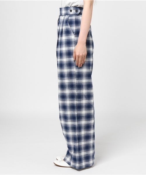 MOUSSY（マウジー）の「CHECK WIDE PT（その他パンツ・レディース・ベージュ系その他/ブルー系その他・1/2）」の4枚目の写真