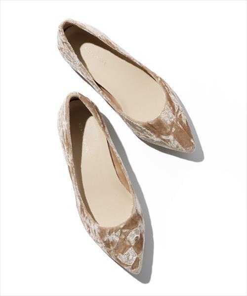 ADAM ET ROPE'（アダムエロペ）の「ボロネーゼフラットベルベット（バレエシューズ・レディース・ベージュ/ブルー系その他4/ベージュ系その他/ピンク・24.5cm/25.0cm/24.0cm/22.5cm/23.0cm/23.5cm）」の3枚目の写真