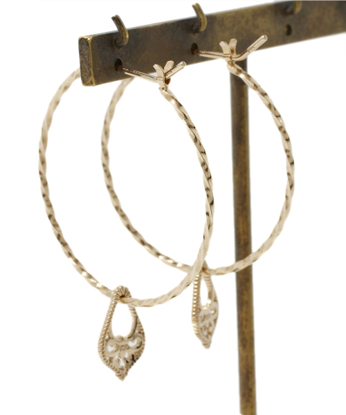 agete CLASSIC アガットクラシックK10フックピアス 透かし K10ピアス