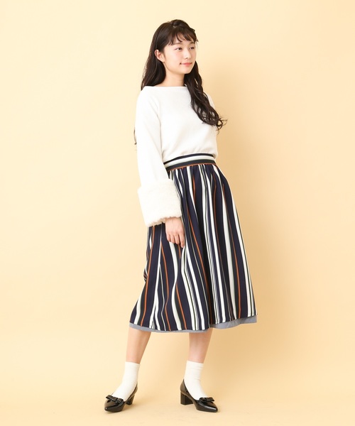 OLIVE des OLIVE（オリーブデオリーブ）の「リバーシブルスカート（スカート・レディース・ネイビー/サックスブルー/キャメル/ピンク系その他・MEDIUM）」の10枚目の写真