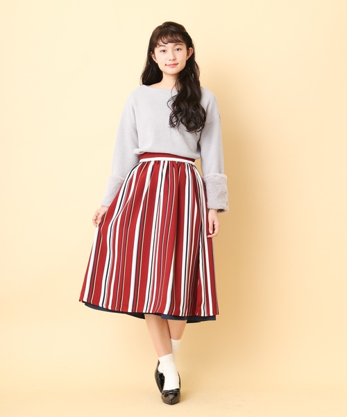 OLIVE des OLIVE（オリーブデオリーブ）の「リバーシブルスカート（スカート・レディース・ネイビー/サックスブルー/キャメル/ピンク系その他・MEDIUM）」の16枚目の写真