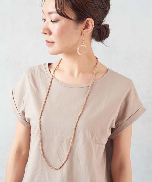 ear PAPILLONNER（イアパピヨネ）の「ナチュラルカラーピアス（ピアス（両耳用）・レディース・ライトグレー/ピンク・FREE）」の6枚目の写真