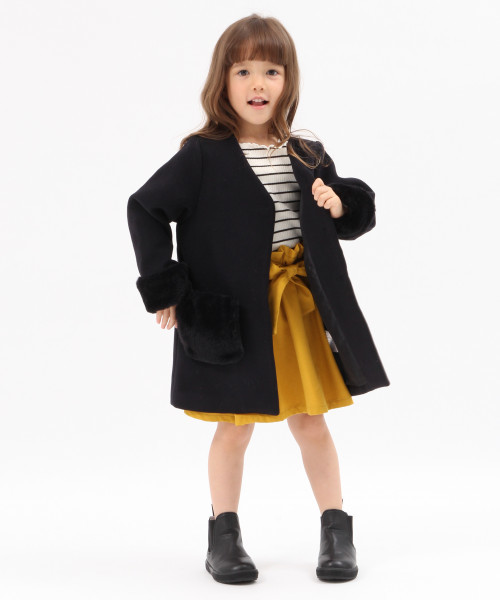 GLOBAL WORK（グローバルワーク）の「【キッズ】ウエストリボンレイヤーワンピース長袖/802161（ワンピース・キッズ・ライトグレー/ネイビー/イエロー・SMALL/LARGE/X-LARGE/XX-LARGE/MEDIUM）」の17枚目の写真