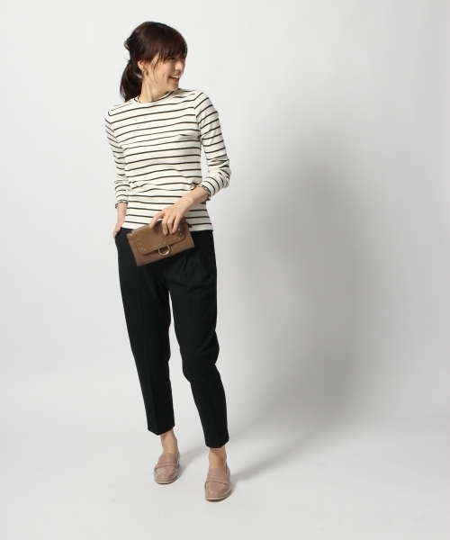 GLOBAL WORK（グローバルワーク）の「シアーリブスタンドメロー長袖/803204（Tシャツ/カットソー・レディース・ホワイト/ブラック/グリーン/その他/ベージュ系その他3・MEDIUM/LARGE）」の8枚目の写真