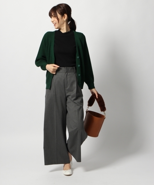 GLOBAL WORK（グローバルワーク）の「シアーリブスタンドメロー長袖/803204（Tシャツ/カットソー・レディース・ホワイト/ブラック/グリーン/その他/ベージュ系その他3・MEDIUM/LARGE）」の9枚目の写真