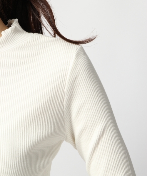 GLOBAL WORK（グローバルワーク）の「シアーリブスタンドメロー長袖/803204（Tシャツ/カットソー・レディース・ホワイト/ブラック/グリーン/その他/ベージュ系その他3・MEDIUM/LARGE）」の15枚目の写真