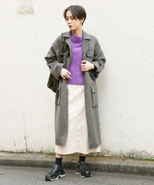 LOWRYS FARM（ローリーズファーム）の「コーデュロイＡラインスカート　808318（スカート・レディース・ブラック/ベージュ/グリーン/アイボリー/グレー・MEDIUM/LARGE）」の6枚目の写真