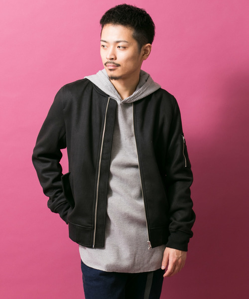 ITEMS URBANRESEARCH(アイテムズ アーバンリサーチ)の「フェイクスエードブルゾン(ブルゾン・メンズ・ブラック/カーキ/グレー・40/38)」の9枚目の写真