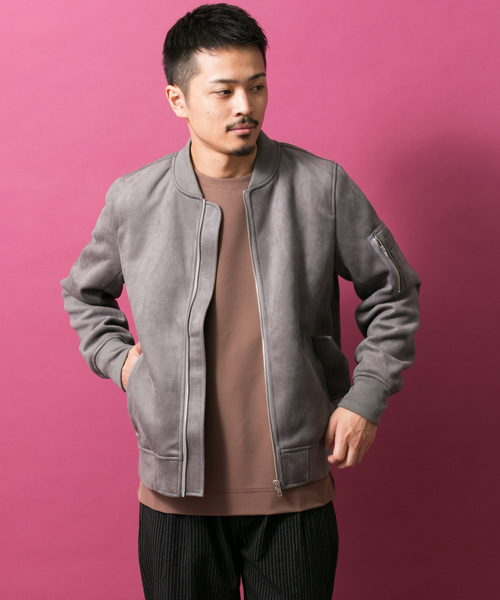 ITEMS URBANRESEARCH(アイテムズ アーバンリサーチ)の「フェイクスエードブルゾン(ブルゾン・メンズ・ブラック/カーキ/グレー・40/38)」の7枚目の写真