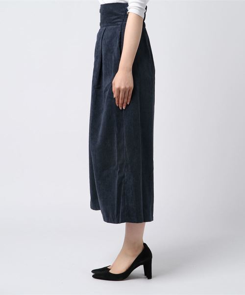 KOBE LETTUCE（コウベレタス）の「無地コーデュロイorグレンチェック柄フロントボタンハイウエストセミフレアスカート（スカート・レディース・ベージュ/ネイビー/モカ/チェック・FREE）」の10枚目の写真