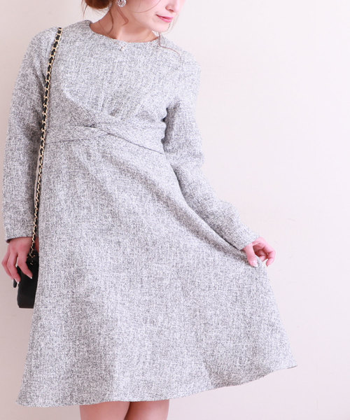 ツイード素材のおよばれドレスワンピース ワンピース Sawa A La Mode サワアラモード のファッション通販 Zozotown