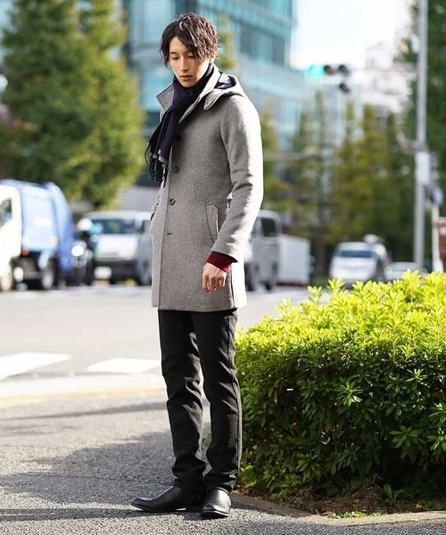 MK MICHEL KLEIN HOMME （エムケーミッシェルクランオム）の「コート（リバーメルトンビーバー）（ステンカラーコート・メンズ・チャコールグレー/ネイビー/サンドベージュ・46/48/51）」の15枚目の写真