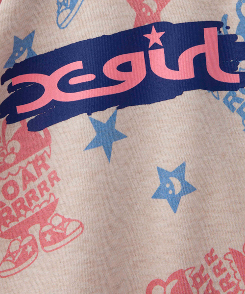 X-girl Stages（エックスガールステージス）の「S/S SWEAT TOP “APPLE BEAR” （4T～7T）（スウェット・キッズ・チャコールグレー/ベージュ/グリーン・5T/6T/4T/7T）」の6枚目の写真