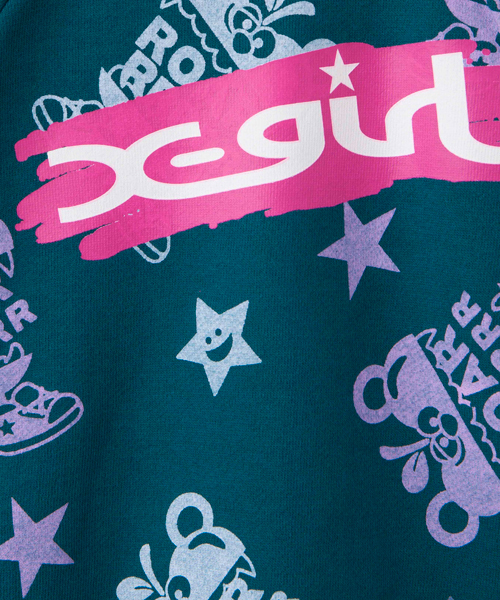 X-girl Stages（エックスガールステージス）の「S/S SWEAT TOP “APPLE BEAR” （4T～7T）（スウェット・キッズ・チャコールグレー/ベージュ/グリーン・5T/6T/4T/7T）」の7枚目の写真