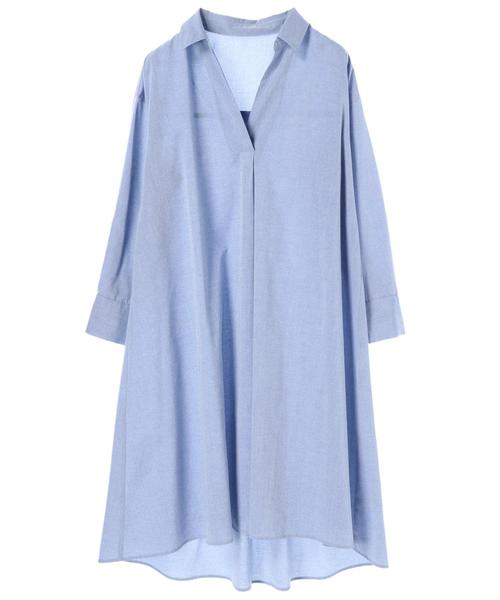 YECCA VECCA（イェッカヴェッカ）の「オーバーサイズシャツワンピース（シャツワンピース・レディース・ホワイト/サックスブルー/ストライプ・FREE）」の20枚目の写真