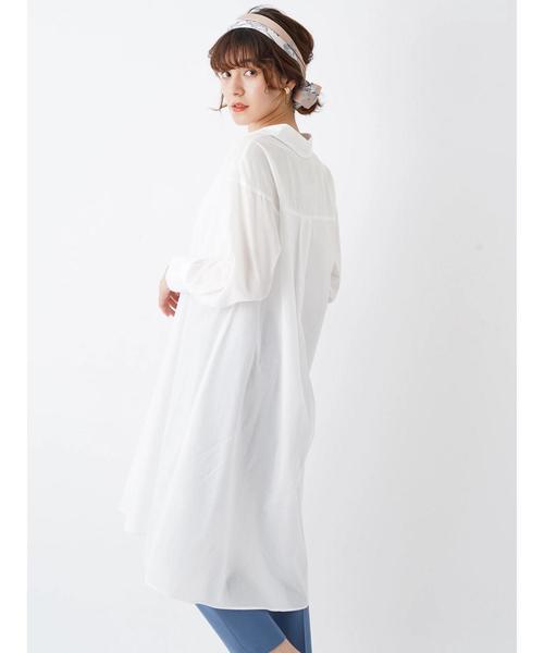 YECCA VECCA（イェッカヴェッカ）の「オーバーサイズシャツワンピース（シャツワンピース・レディース・ホワイト/サックスブルー/ストライプ・FREE）」の16枚目の写真