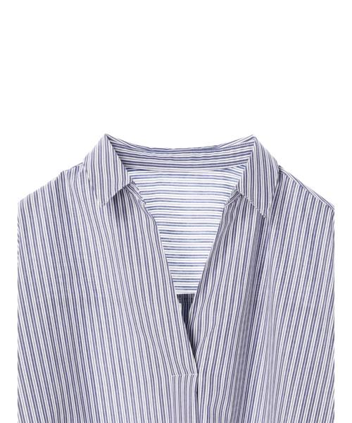 YECCA VECCA（イェッカヴェッカ）の「オーバーサイズシャツワンピース（シャツワンピース・レディース・ホワイト/サックスブルー/ストライプ・FREE）」の10枚目の写真