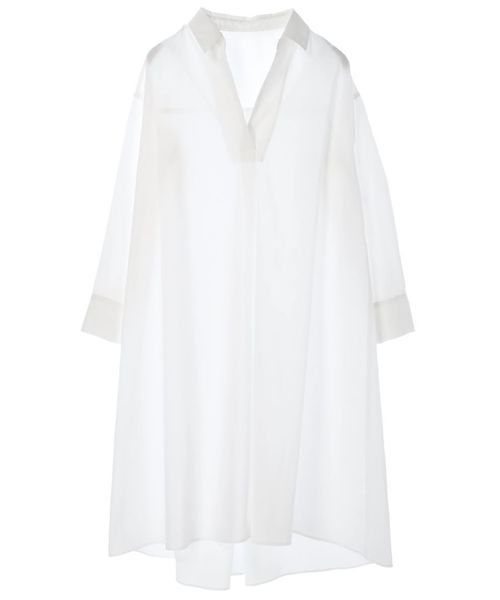 YECCA VECCA（イェッカヴェッカ）の「オーバーサイズシャツワンピース（シャツワンピース・レディース・ホワイト/サックスブルー/ストライプ・FREE）」の2枚目の写真