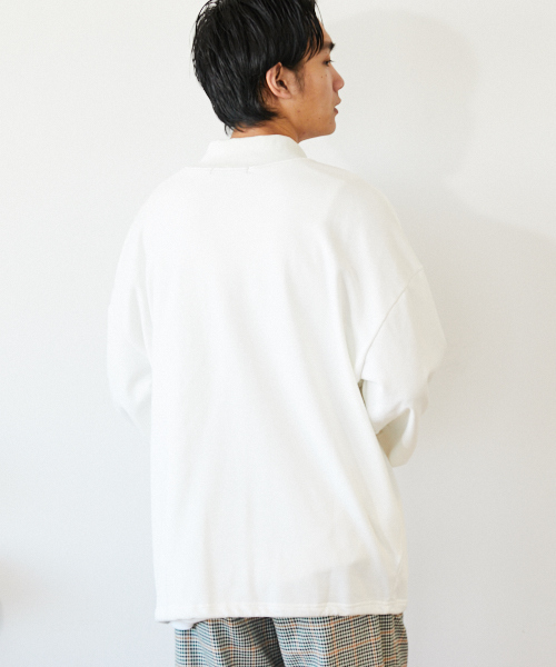 kutir(クティール)の「【ビッグシルエット】裏毛ハーフジッププルオーバー スウェット(スウェット・メンズ・ホワイト/チャコールグレー/ベージュ/グリーン系その他・MEDIUM/LARGE)」の7枚目の写真