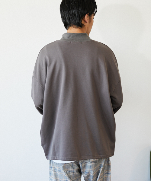 kutir(クティール)の「【ビッグシルエット】裏毛ハーフジッププルオーバー スウェット(スウェット・メンズ・ホワイト/チャコールグレー/ベージュ/グリーン系その他・MEDIUM/LARGE)」の14枚目の写真