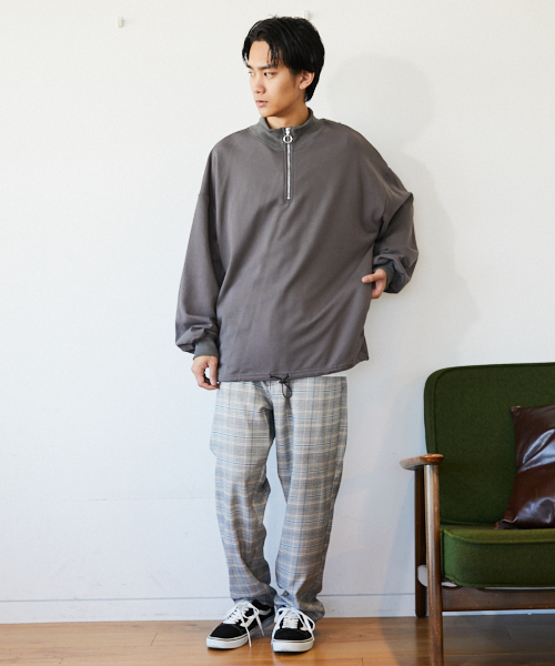 kutir(クティール)の「【ビッグシルエット】裏毛ハーフジッププルオーバー スウェット(スウェット・メンズ・ホワイト/チャコールグレー/ベージュ/グリーン系その他・MEDIUM/LARGE)」の18枚目の写真