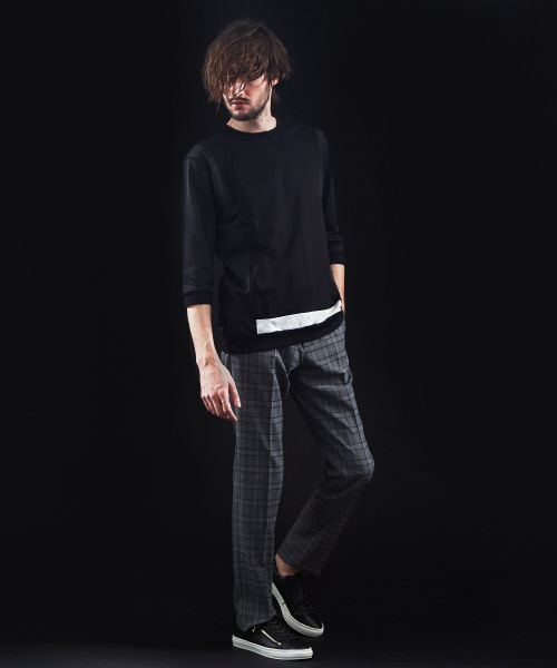 5351 POUR LES HOMMES(ゴーサンゴーイチプールオム)の「【セットアップ対応】ピンチェックスリムテーパードパンツ(その他パンツ・メンズ・グレー・44/46/48/50)」の2枚目の写真