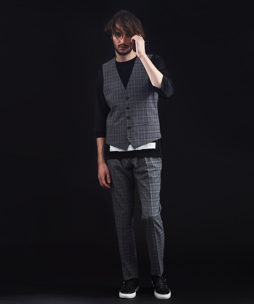 5351 POUR LES HOMMES(ゴーサンゴーイチプールオム)の「【セットアップ対応】ピンチェックスリムテーパードパンツ(その他パンツ・メンズ・グレー・44/46/48/50)」の10枚目の写真