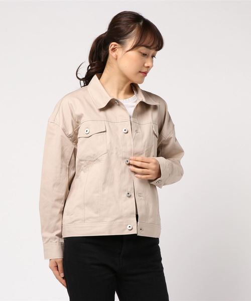 archives(アルシーヴ)の「ビッグGジャン(デニムジャケット・レディース・ベージュ/オフホワイト/モカ・MEDIUM)」の3枚目の写真