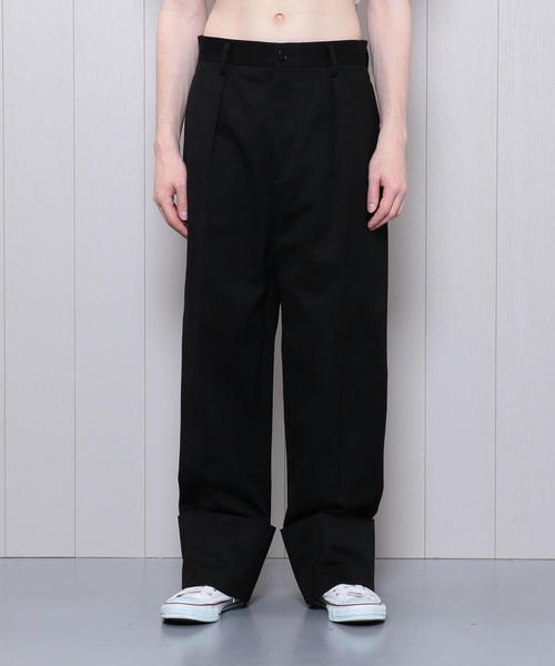 H　BEAUTY&YOUTH UNITED ARROWS（エイチビューティーアンドユースユナイテッドアローズ）の「＜H＞COTTON WIDE TURN UP PANTS/パンツ（その他パンツ・メンズ・ブラック・MEDIUM/LARGE/SMALL）」の6枚目の写真