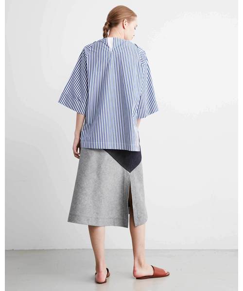 Traditional Weatherwear(トラディショナルウェザーウェア)の「OVER SIZE BOAT NECK HALF SLEEVE TOP(Tシャツ/カットソー・レディース・ブルー系その他/ブルー系その他2・S)」の4枚目の写真