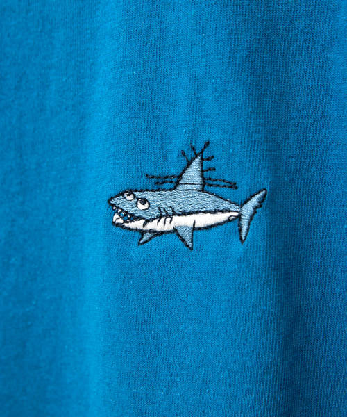 go slow caravan（ゴースローキャラバン）の「USA/Cテンジク BACKプリントムネシシュウSS TEE SHARK W（Tシャツ/カットソー・レディース・ブルー/ナチュラル・FREE）」の7枚目の写真