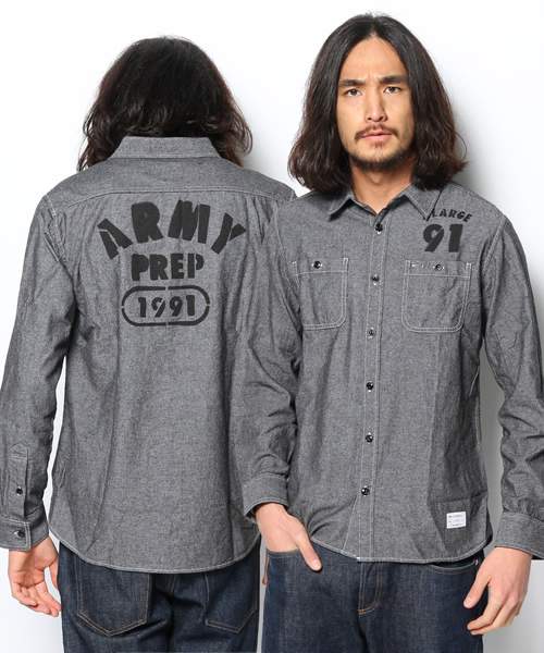 XLARGE(エクストララージ)の「LS DUNGAREE SHIRT(シャツ/ブラウス・メンズ・ブラック/ネイビー・X-LARGE/SMALL/LARGE/MEDIUM)」の1枚目の写真