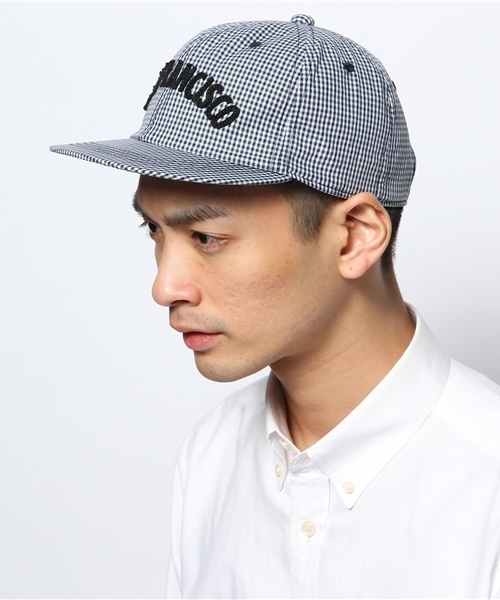 coen（コーエン）の「ギンガムベースボールキャップ（キャップ・メンズ・ネイビー・フリー）」の5枚目の写真
