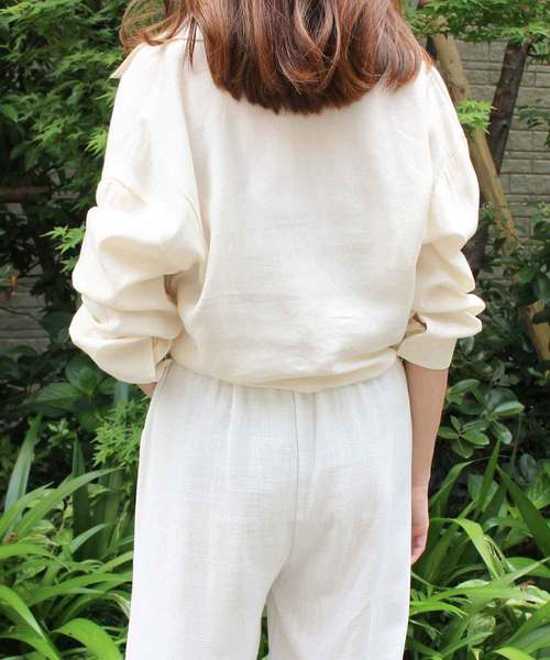 MODE ROBE（モードローブ）の「ショートリボンシャツ（シャツ/ブラウス・レディース・アイボリー/ベージュ・FREE）」の4枚目の写真