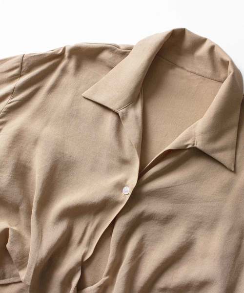 MODE ROBE（モードローブ）の「ショートリボンシャツ（シャツ/ブラウス・レディース・アイボリー/ベージュ・FREE）」の7枚目の写真