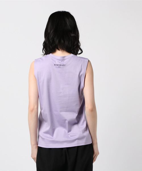 Ameri（アメリ）の「PASS CODE SMOOTH TANK（Tシャツ/カットソー・レディース・ベージュ/パープル/スミクロ・FREE）」の5枚目の写真