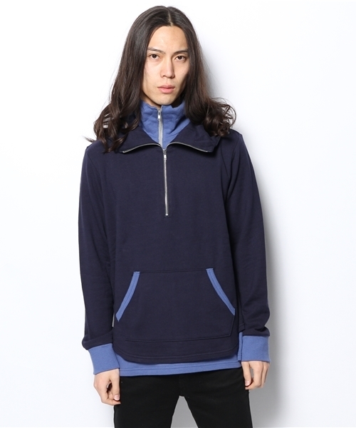 DISCOVERED（ディスカバード）の「DISCOVERED フードレイヤードスエット（Tシャツ/カットソー・メンズ・ブラック/ネイビー・3/2）」の8枚目の写真