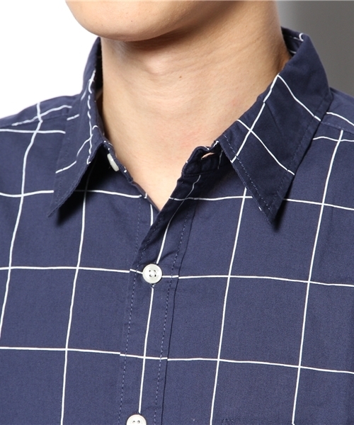 WEGO（ウィゴー）の「WEGO/ウインドウペンチェックシャツ（シャツ/ブラウス・メンズ・ネイビー/トリコロール・LARGE/MEDIUM）」の3枚目の写真