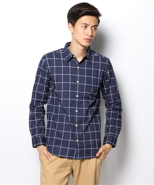 WEGO（ウィゴー）の「WEGO/ウインドウペンチェックシャツ（シャツ/ブラウス・メンズ・ネイビー/トリコロール・LARGE/MEDIUM）」の12枚目の写真