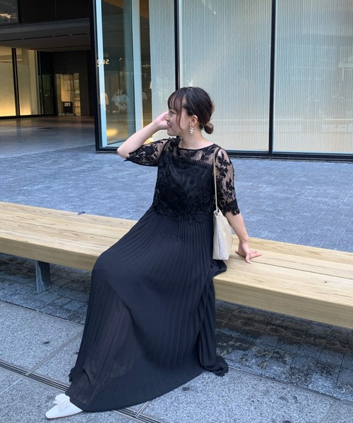 フシ★新品タグ付き★ ドリードールオリジナル柄レース×プリーツワンピース フシ☆新品タグ付き☆ ドリードールオリジナル柄レース×プリーツ