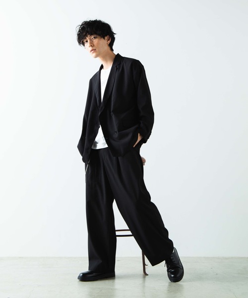 WEGO(ウィゴー)の「WEGO/【セットアップ対応商品】ビッグシルエットダブルテーラードジャケット(テーラードジャケット・メンズ・ブラック・MEDIUM/LARGE)」の6枚目の写真