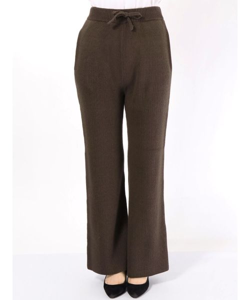 Ungrid(アングリッド)の「リブニットフレアパンツ(その他パンツ・レディース・アイボリー/ダークブラウン・FREE)」の8枚目の写真